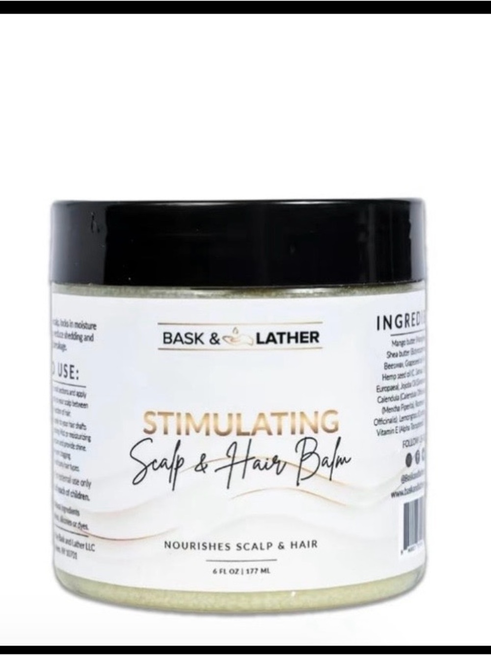 Bask & Lather Co Stimulating Scalp & Hair Balm 6oz – Shea & Mango Butter .